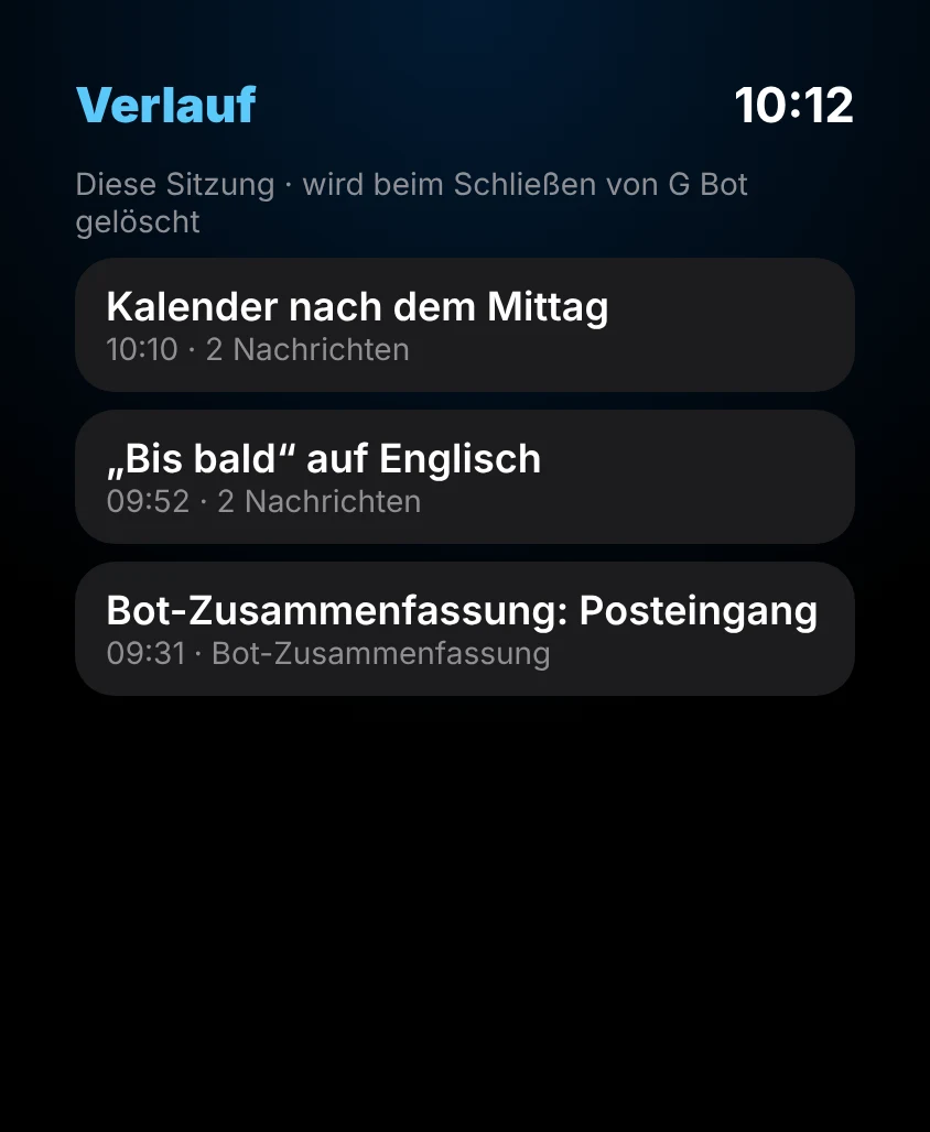 G Bot – Verlauf