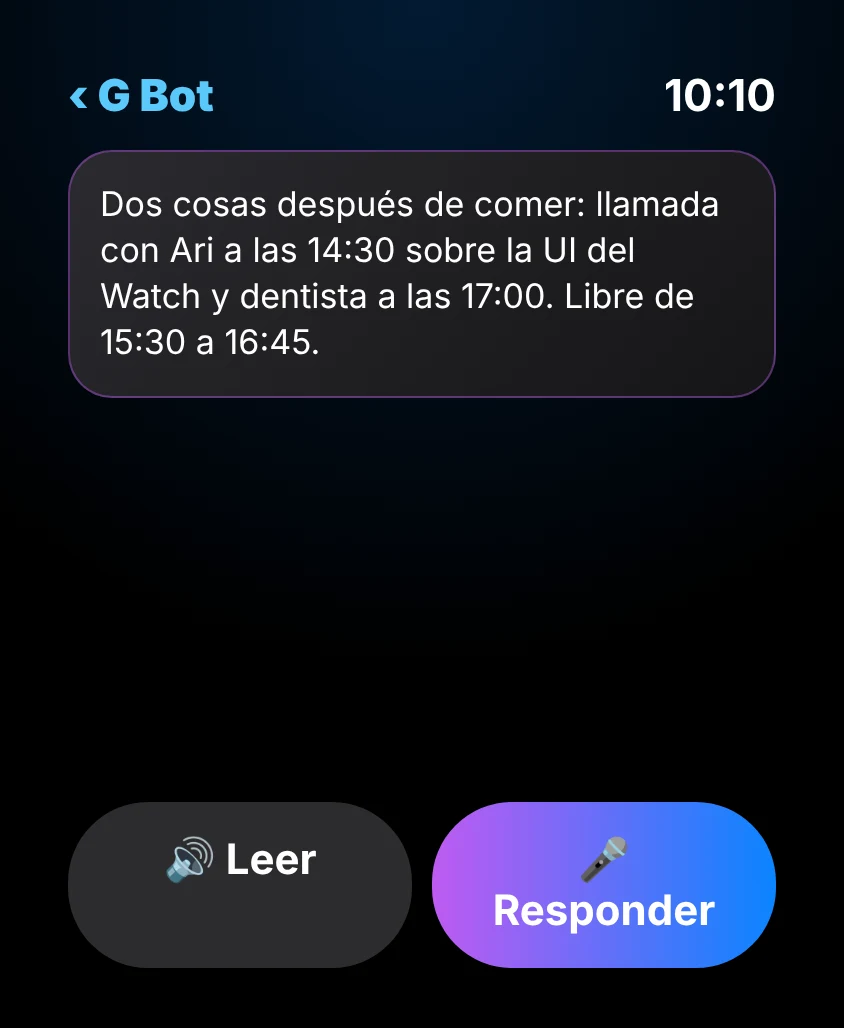 G Bot – Respuesta