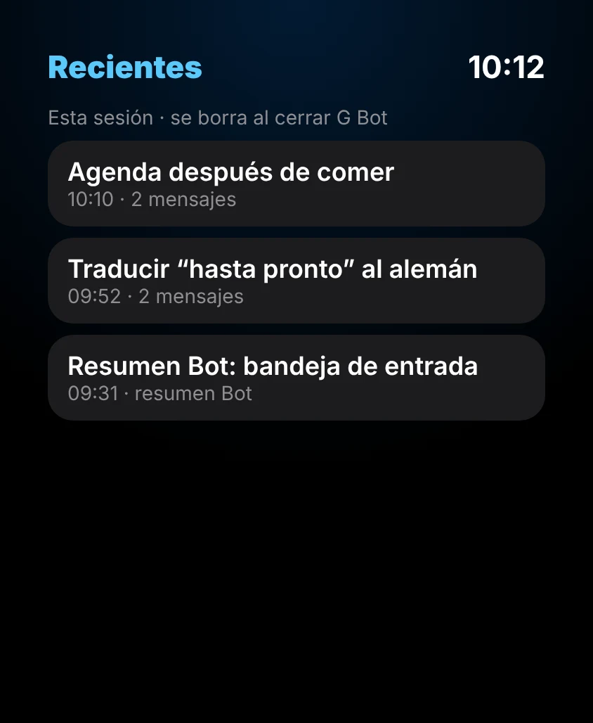 G Bot – Recientes