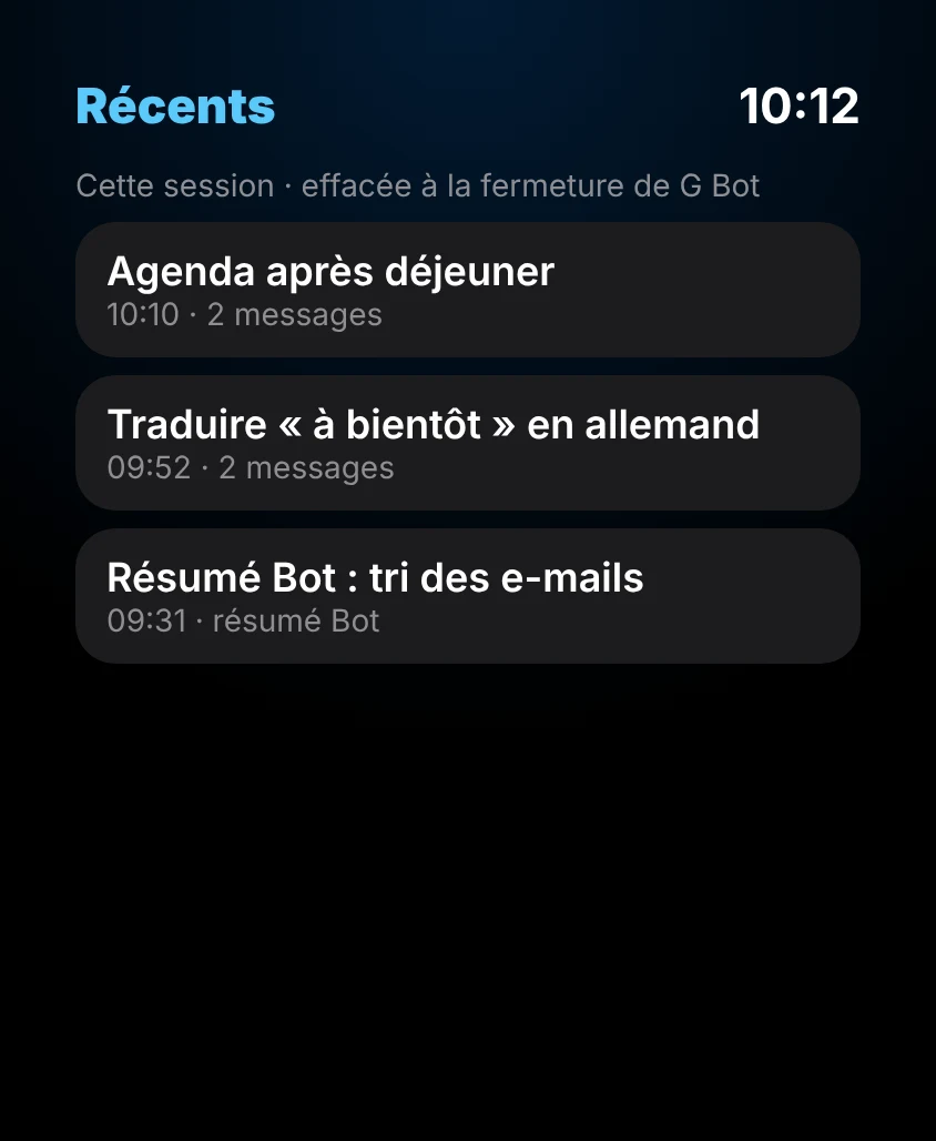 G Bot – Récents