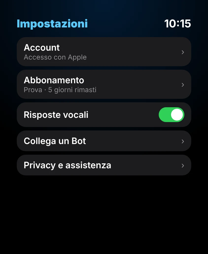 G Bot – Impostazioni
