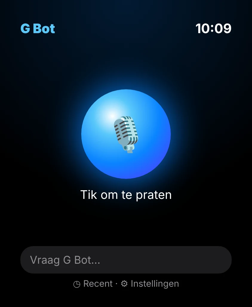 G Bot – Start / Vraag