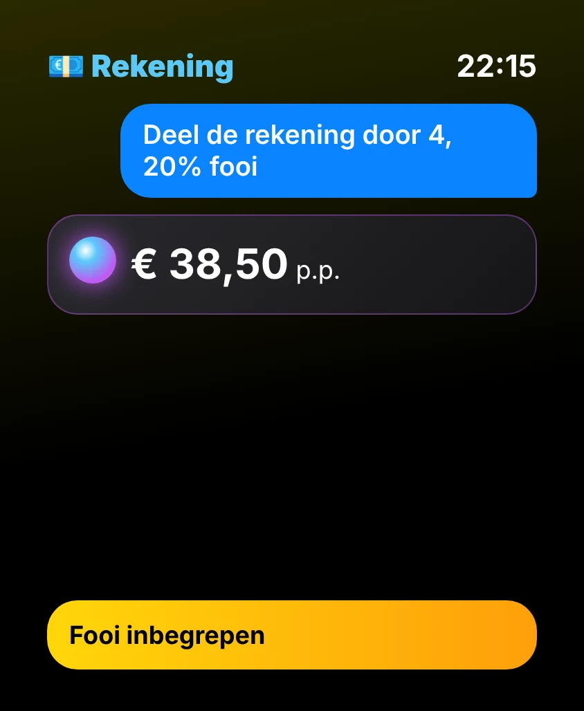 G Bot – Rekening: € 38,50 p.p. Fooi inbegrepen