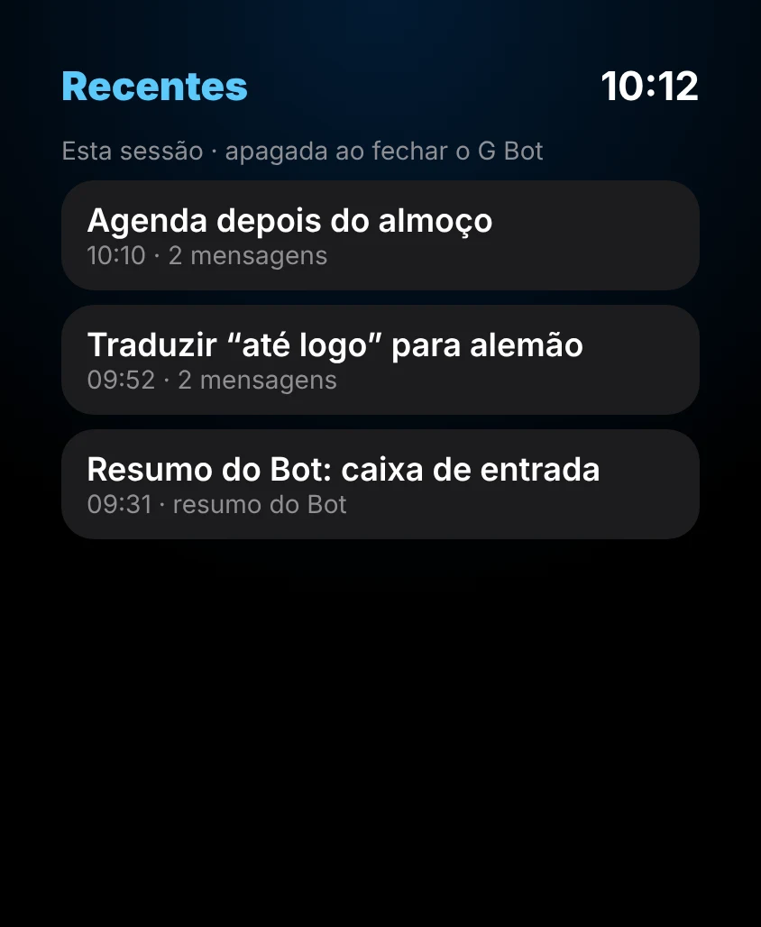 G Bot – Recentes