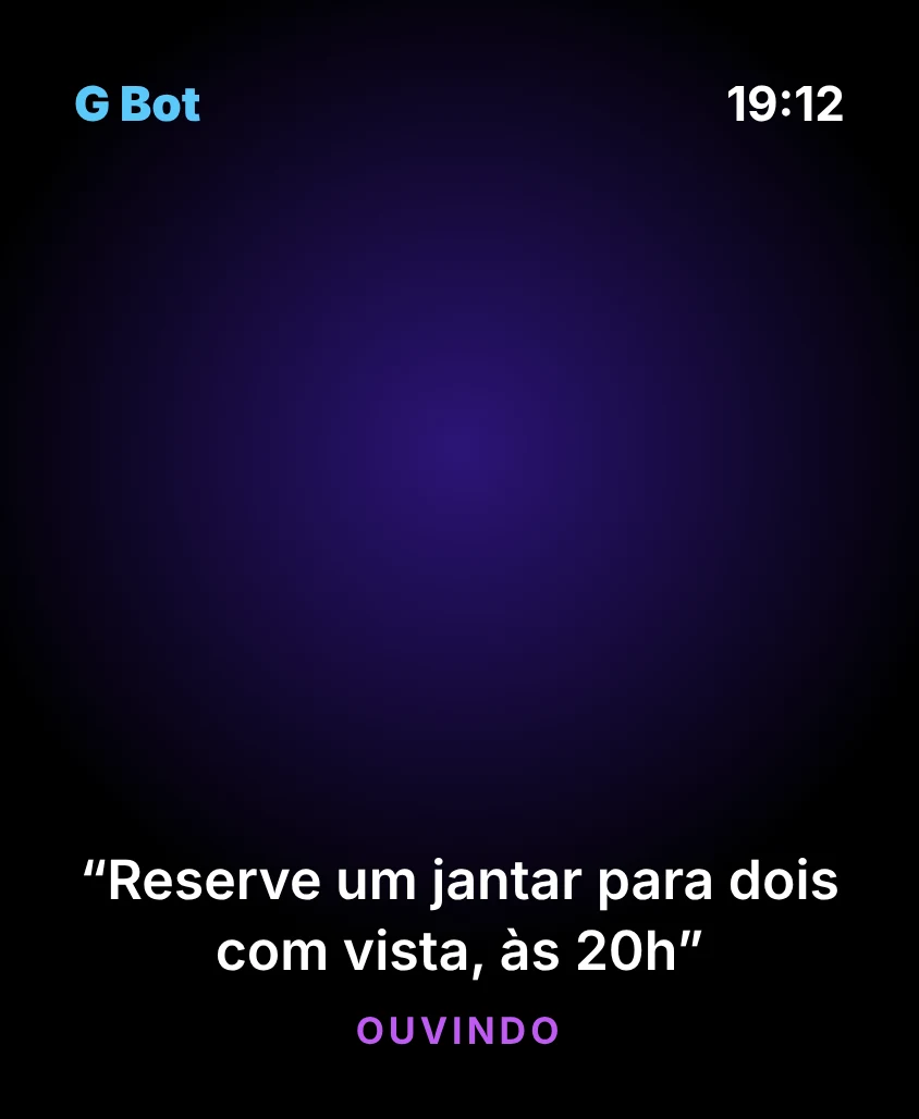 G Bot – Ouvindo: Reserve um jantar para dois com vista, às 20h