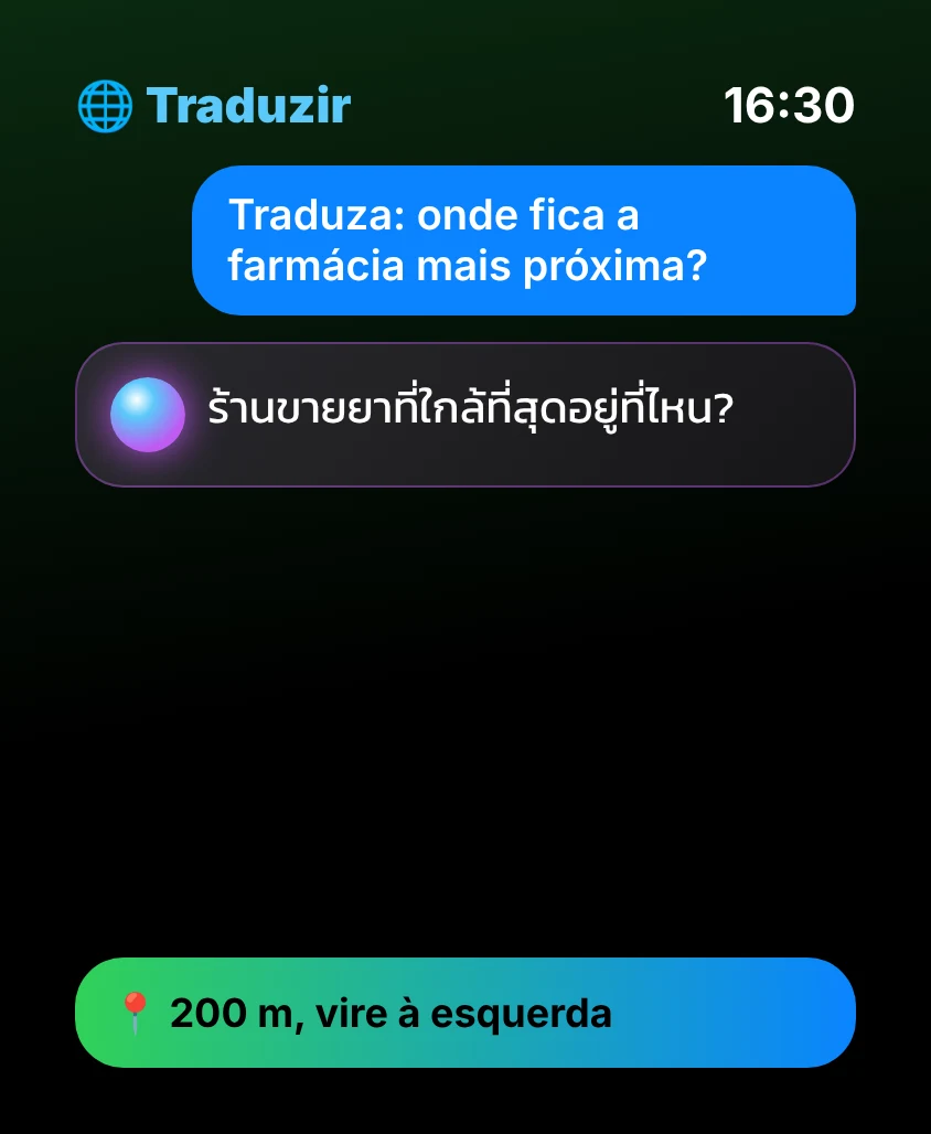 G Bot – Traduzir: ร้านขายยาที่ใกล้ที่สุดอยู่ที่ไหน? 📍 200 m, vire à esquerda